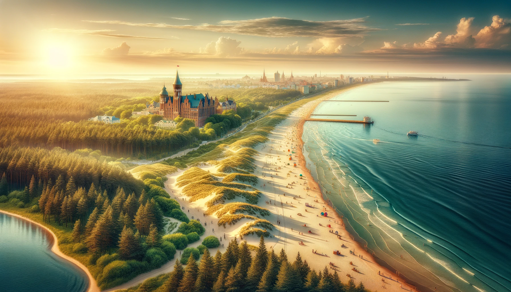 широкоформатное изображение, иллюстрирующее потрясающую красоту курорта Калининград.

