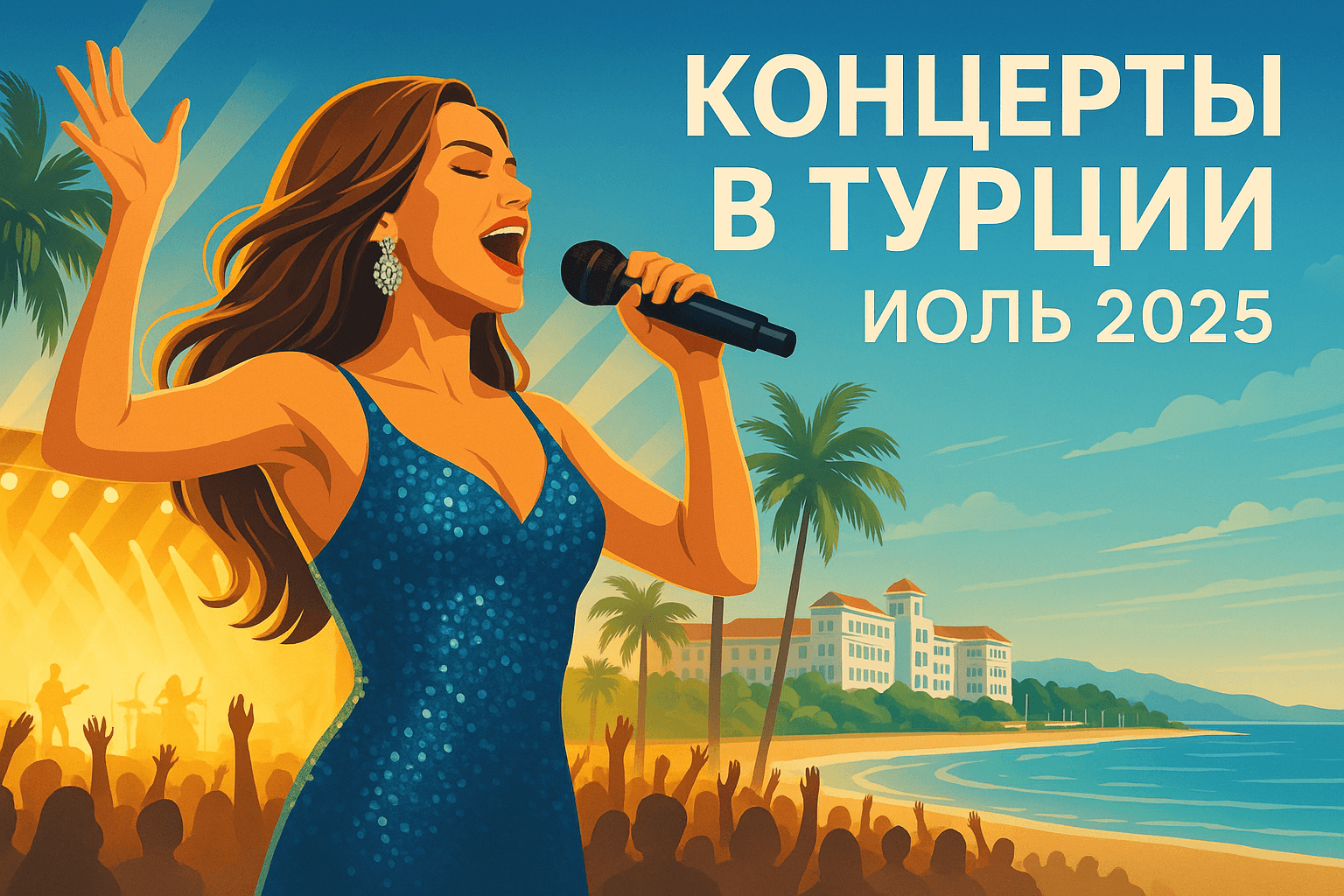 Афиша концертов в Турции на июль 2025 обещает яркое музыкальное лето! В курортных отелях и на лучших сценах страны выступят мировые и российские звёзды: от Дженнифер Лопес и Тимати до Artik & Asti и Tarkan.