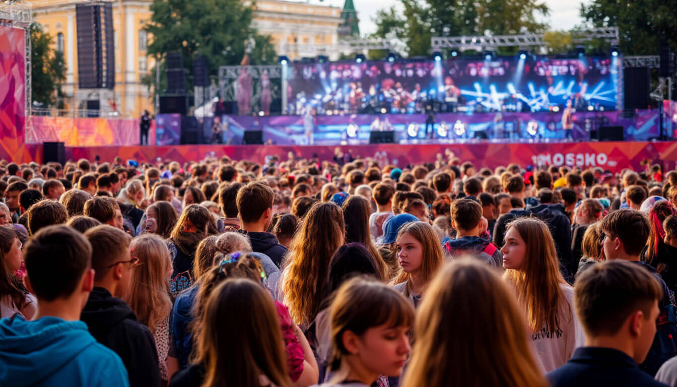 На фото Музыкальный фестиваль в Мосвке, Концерты в Москве в Августе. Туры в Москву.