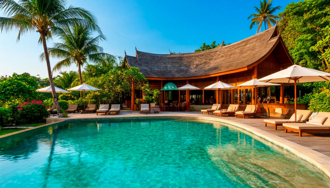 На фото отель с бассейном. Туры в Таиланд в сентябре из Москвы