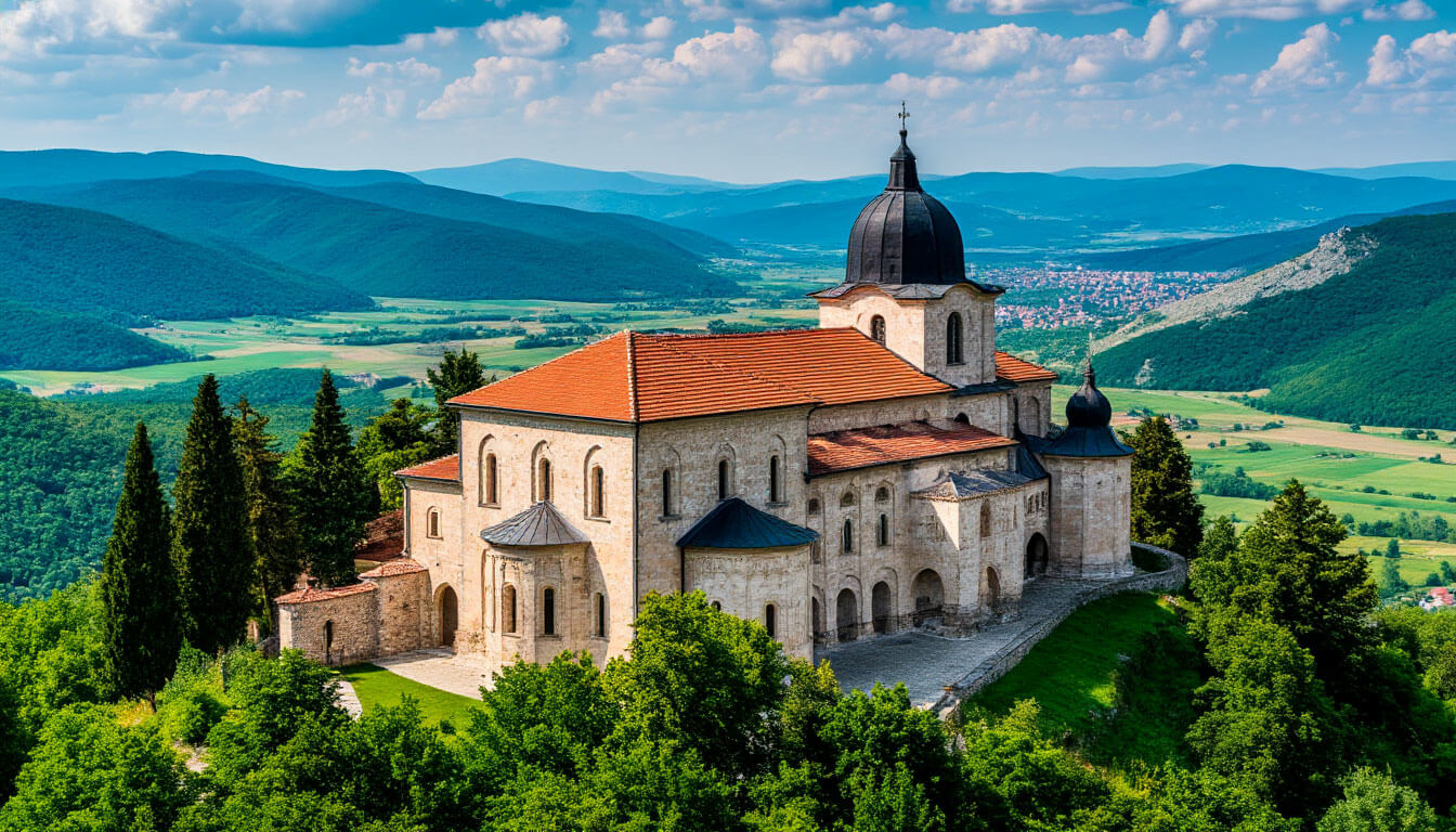На фото монастырь в Сербии.