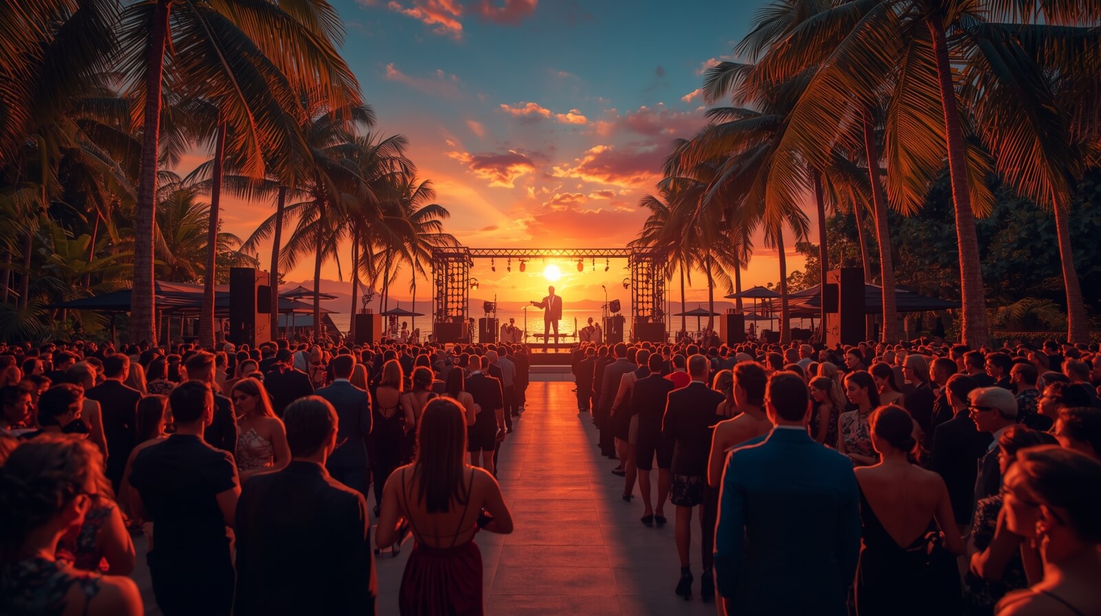 На фото концерт на пляже