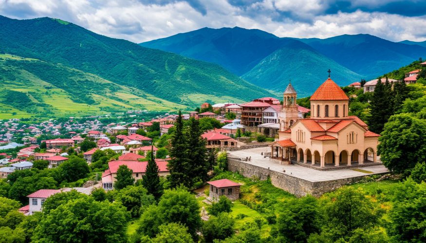 На фото пейзаж Грузии.