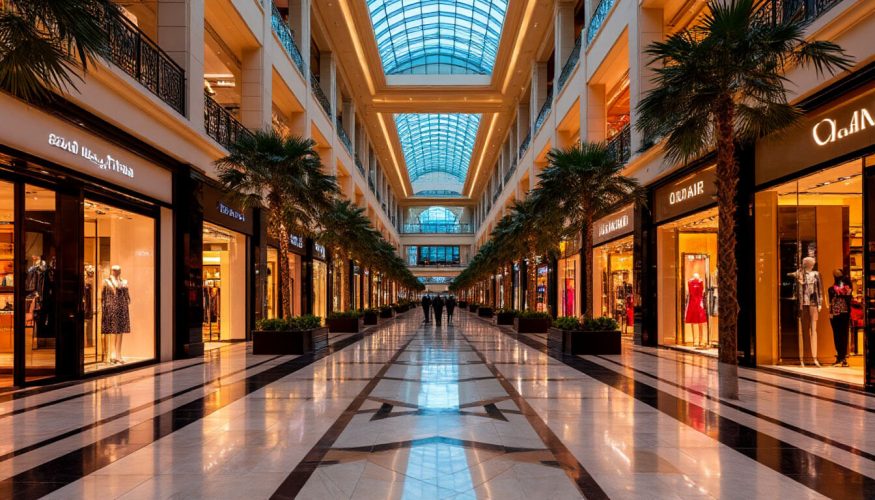 На фото современный торговый центр за границей.